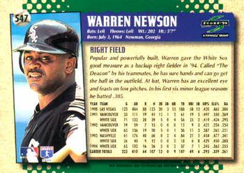1995 Score #547 Warren Newson Back