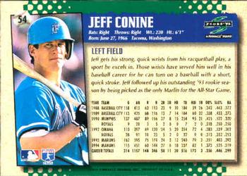 1995 Score #54 Jeff Conine Back