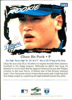 1995 Score #582 Chan Ho Park Back