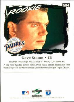 1995 Score #584 Dave Staton Back