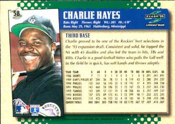 1995 Score #58 Charlie Hayes Back