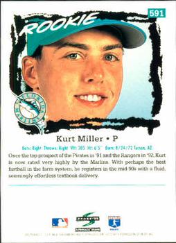 1995 Score #591 Kurt Miller Back