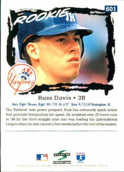 1995 Score #601 Russ Davis Back