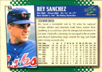 1995 Score #63 Rey Sanchez Back