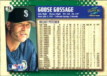 1995 Score #74 Goose Gossage Back