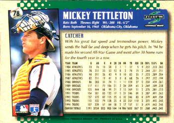 1995 Score #78 Mickey Tettleton Back