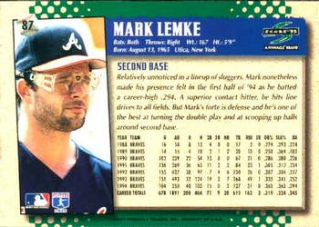 1995 Score #87 Mark Lemke Back