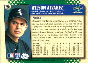 1995 Score #90 Wilson Alvarez Back