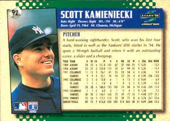 1995 Score #92 Scott Kamieniecki Back