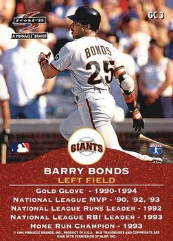 1995 Score - Double Gold Champs #GC3 Barry Bonds Back