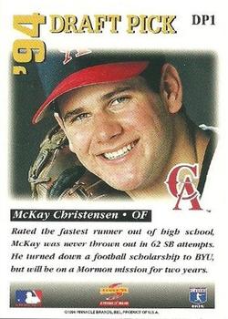 1995 Score - '94 Draft Picks #DP1 McKay Christensen Back
