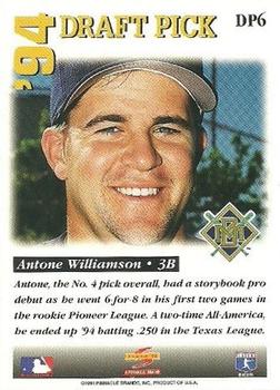1995 Score - '94 Draft Picks #DP6 Antone Williamson Back