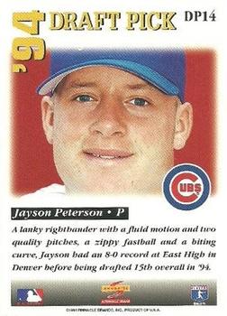 1995 Score - '94 Draft Picks #DP14 Jayson Peterson Back