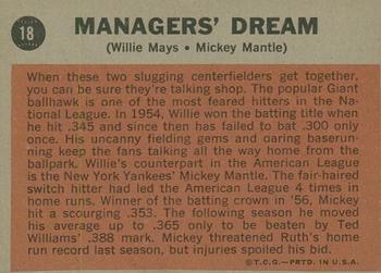 2011 Topps Heritage - 50th Anniversary Buybacks #18 Managers' Dream (Mickey Mantle / Willie Mays) Back