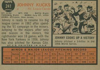2011 Topps Heritage - 50th Anniversary Buybacks #241 Johnny Kucks Back
