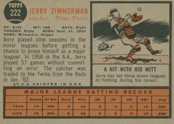 2011 Topps Heritage - 50th Anniversary Buybacks #222 Jerry Zimmerman Back