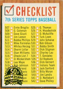 2011 Topps Heritage - 50th Anniversary Buybacks #516 7th Series Checklist: 507-598 Front