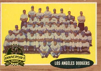 2011 Topps Heritage - 50th Anniversary Buybacks #43 Los Angeles Dodgers Team Front