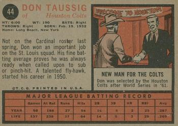 2011 Topps Heritage - 50th Anniversary Buybacks #44 Don Taussig Back