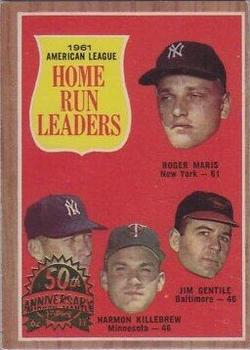 2011 Topps Heritage - 50th Anniversary Buybacks #53 1961 American League Home Run Leaders (Roger Maris / Mickey Mantle / Harmon Killebrew / Jim Gentile) Front