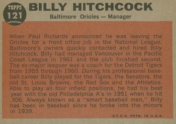 2011 Topps Heritage - 50th Anniversary Buybacks #121 Billy Hitchcock Back