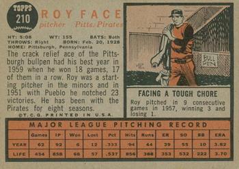 2011 Topps Heritage - 50th Anniversary Buybacks #210 Roy Face Back