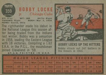 2011 Topps Heritage - 50th Anniversary Buybacks #359 Bobby Locke Back