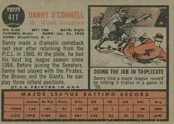 2011 Topps Heritage - 50th Anniversary Buybacks #411 Danny O'Connell Back