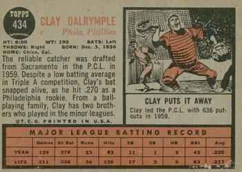 2011 Topps Heritage - 50th Anniversary Buybacks #434 Clay Dalrymple Back
