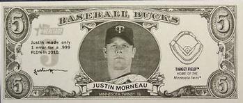 2011 Topps Heritage - Baseball Bucks #NNO Justin Morneau Front