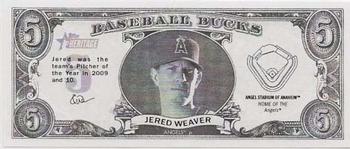 2011 Topps Heritage - Baseball Bucks #NNO Jered Weaver Front