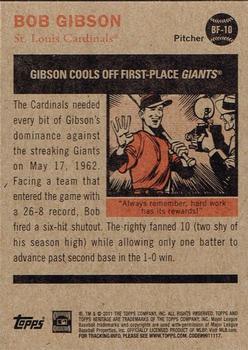 2011 Topps Heritage - Baseball Flashbacks #BF-10 Bob Gibson Back
