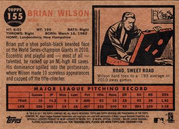 2011 Topps Heritage - Blue Tint #155 Brian Wilson Back