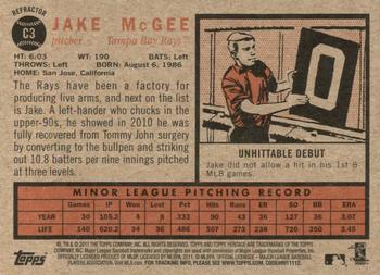 2011 Topps Heritage - Chrome Green Refractors #C3 Jake McGee Back