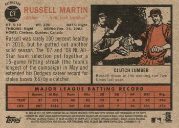 2011 Topps Heritage - Chrome Green Refractors #C7 Russell Martin Back