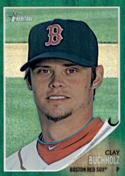 2011 Topps Heritage - Chrome Green Refractors #C30 Clay Buchholz Front