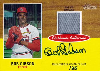 2011 Topps Heritage - Clubhouse Collection Relic Autographs #CCAR-BG Bob Gibson Front