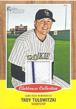 2011 Topps Heritage - Clubhouse Collection Relics #CCR-TT Troy Tulowitzki Front