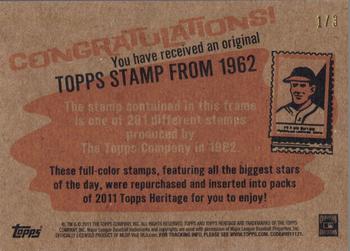 2011 Topps Heritage - Framed 1962 Stamps Buybacks #56 Bob Shaw Back