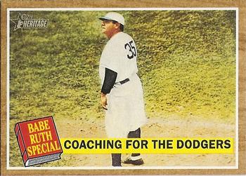 2011 Topps Heritage - Green Tint #142 Babe Ruth / Coaching For The Dodgers Front