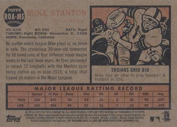 2011 Topps Heritage - Real One Autographs #ROA-MS Mike Stanton Back