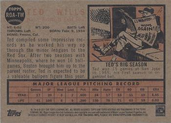 2011 Topps Heritage - Real One Autographs #ROA-TW Ted Wills Back