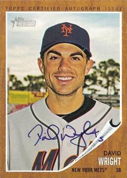 2011 Topps Heritage - Real One Autographs #ROA-AJ David Wright Front
