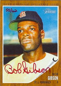2011 Topps Heritage - Real One Autographs Red Ink #ROA-BG Bob Gibson Front