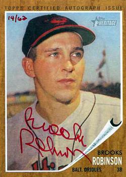 2011 Topps Heritage - Real One Autographs Red Ink #ROA-BR Brooks Robinson Front