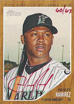 2011 Topps Heritage - Real One Autographs Red Ink #ROA-HR Hanley Ramirez Front