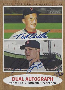 2011 Topps Heritage - Real One Dual Autographs #RODA-WP Ted Wills / Jon Papelbon Front