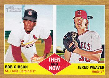 2011 Topps Heritage - Then and Now #TN-7 Bob Gibson / Jered Weaver Front