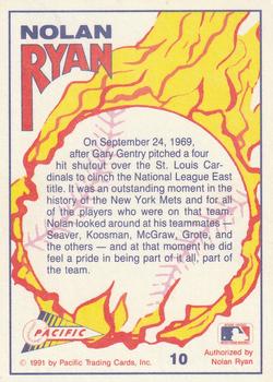 1991 Pacific Nolan Ryan Texas Express I #10 Nolan Ryan Back