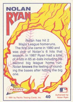 1991 Pacific Nolan Ryan Texas Express I #40 Nolan Ryan Back